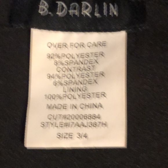 B.Darlin black / sz 3/4 glass rocks accent on cap sleeves/exposed zipper/party - Picture 12 of 13